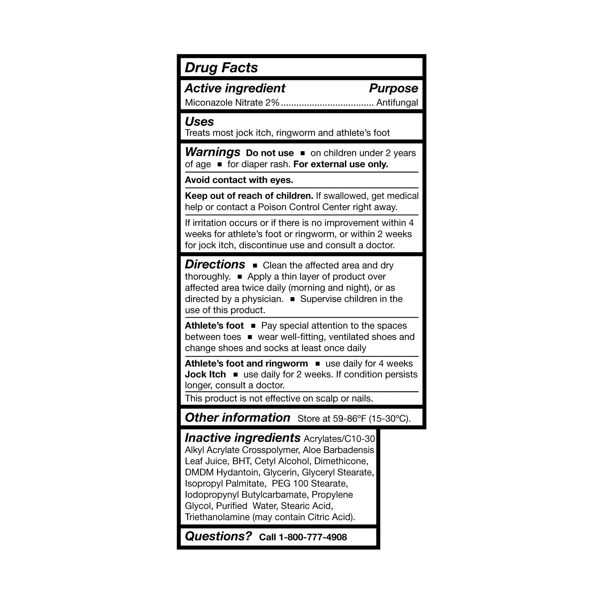 McKesson Antifungal Cream, 2% Miconazole Nitrate - Relieves Itching, Burning, Cracking from Jock Itch, Ringworm and Athlete Foot - 4 oz., 1 Count