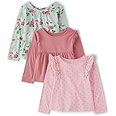 The Children's Place Girls and Toddler Long Sleeve Everyday Casual Knit Shirt