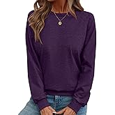 TICTICMIMI Women's Crewneck Sweatshirts Lightweight Long Sleeve Tunic Tops Cute Pullover Shirts
