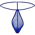 JEERLEEP Men's Mesh See Through Thongs G-String T-Back Bikini Underwear