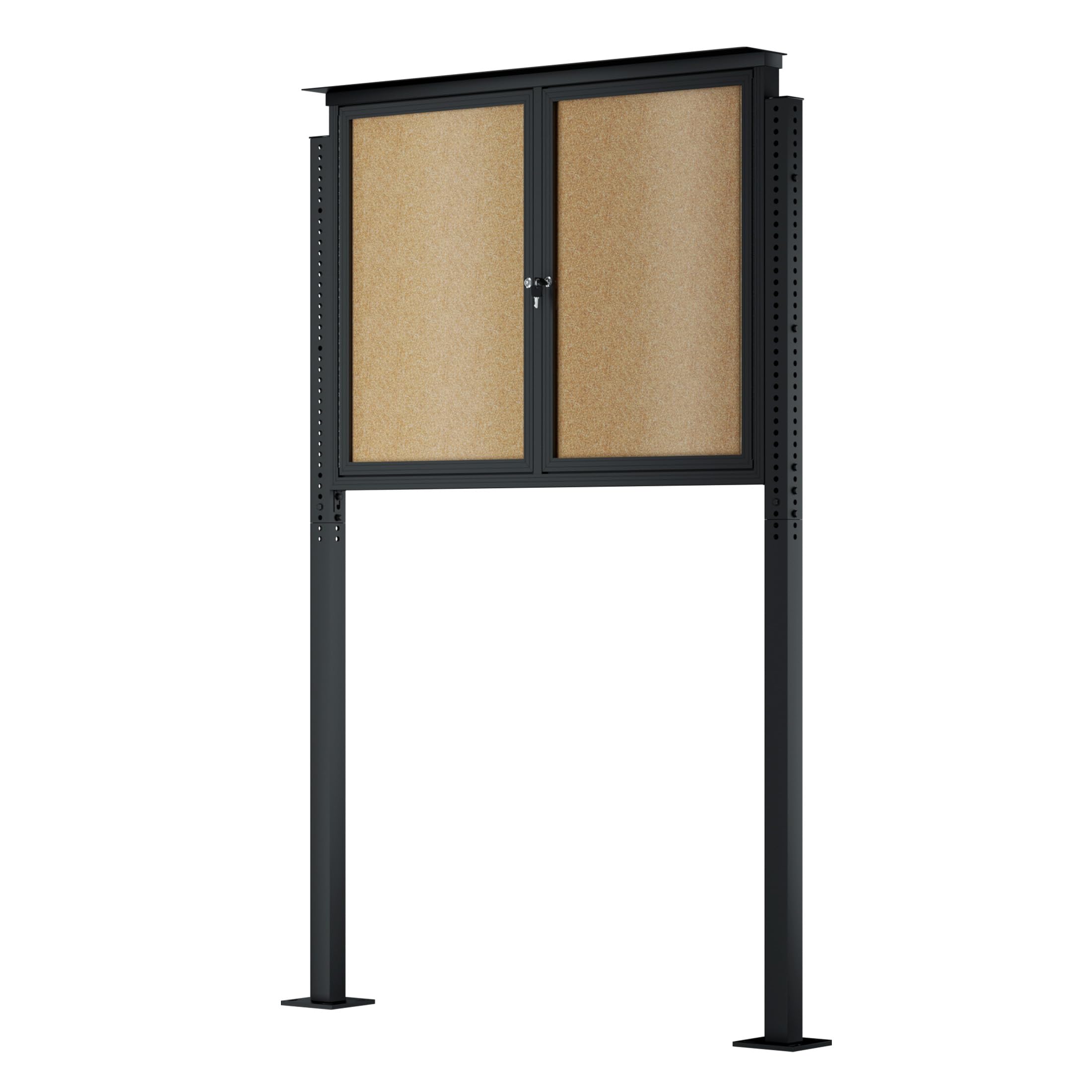 Photo 1 of INNOVART Standing Enclosed Bulletin Board 48”x36”, Outdoor Lockable Community Sign with Aluminum Frame and Metal Pole, Enclosed Bulletin Board Weatherproof, Information Cabinet Display Case with Door