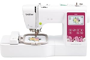 Brother PE545 Embroidery Machine, Wireless LAN Connected, 135 Built-in Designs, 4" x 4" Hoop Area, Large 3.7" LCD Touchscreen, USB Port, 10 Font Styles