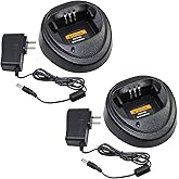 Teseko 2 Pack CP200D WPLN4137 WPLN4138 Charger for Motorola CP200 CP340 CP360 CP380 CP040 CP140 PM400 PR400 NNTN4496 NNTN4497 NNTN4970