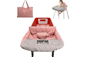 Babyezz Shopping Cart Cover for Baby/Toddler,Super Soft Cart Seat Covers, High Chair Cover for Restaurant Seat, Portable and Machine Washable, Suitable for Sam's, Walmart, Costco (Pink Dot)