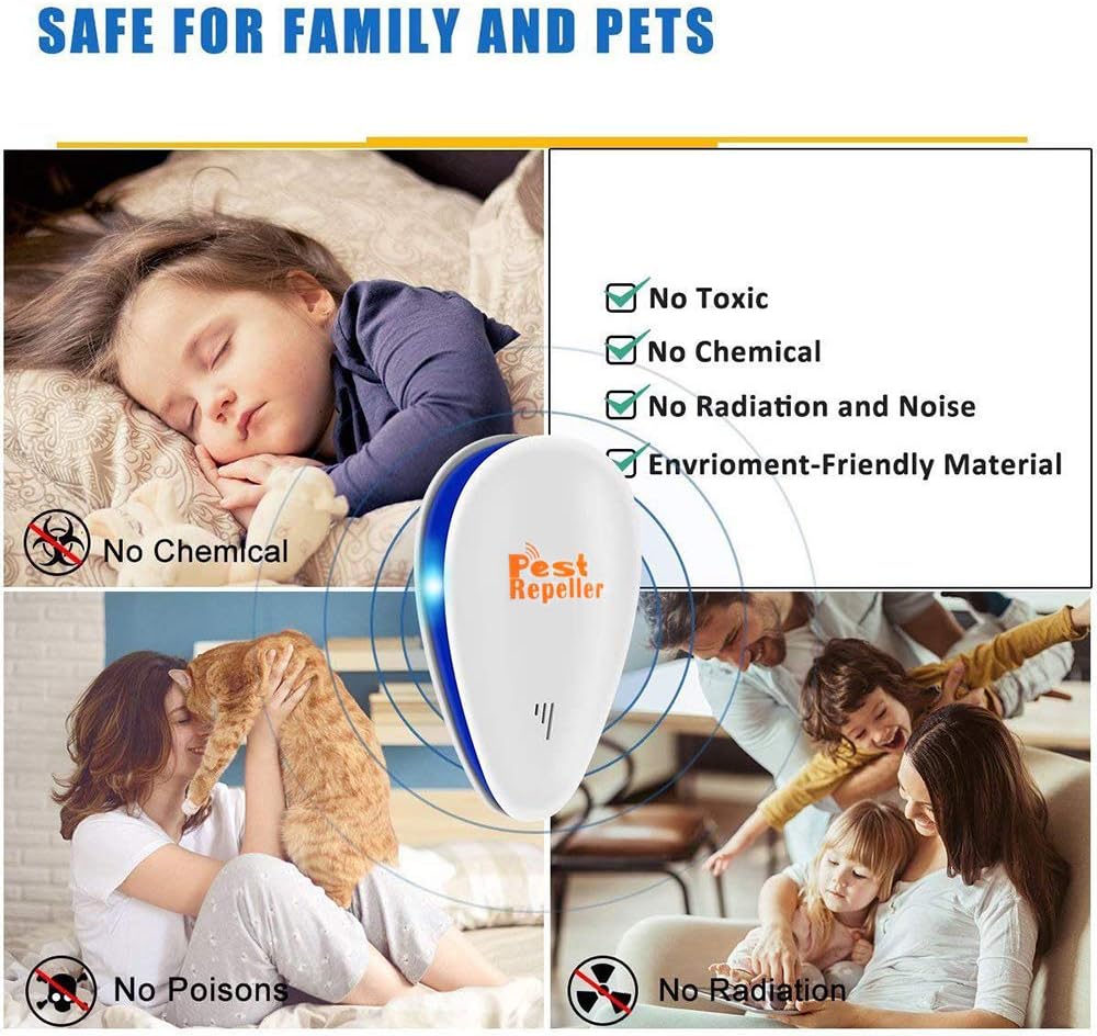 Ultrasonic Pest Repeller 6 Pack, 2020 Upgrade Plug in Pest Control, Best Indoor Repellent for Children and Pets Safe, Electronic Pest Control, Mosquito, Mouse, Cockroaches, Rats, Bug, Spider, Ant : Garden & Outdoor