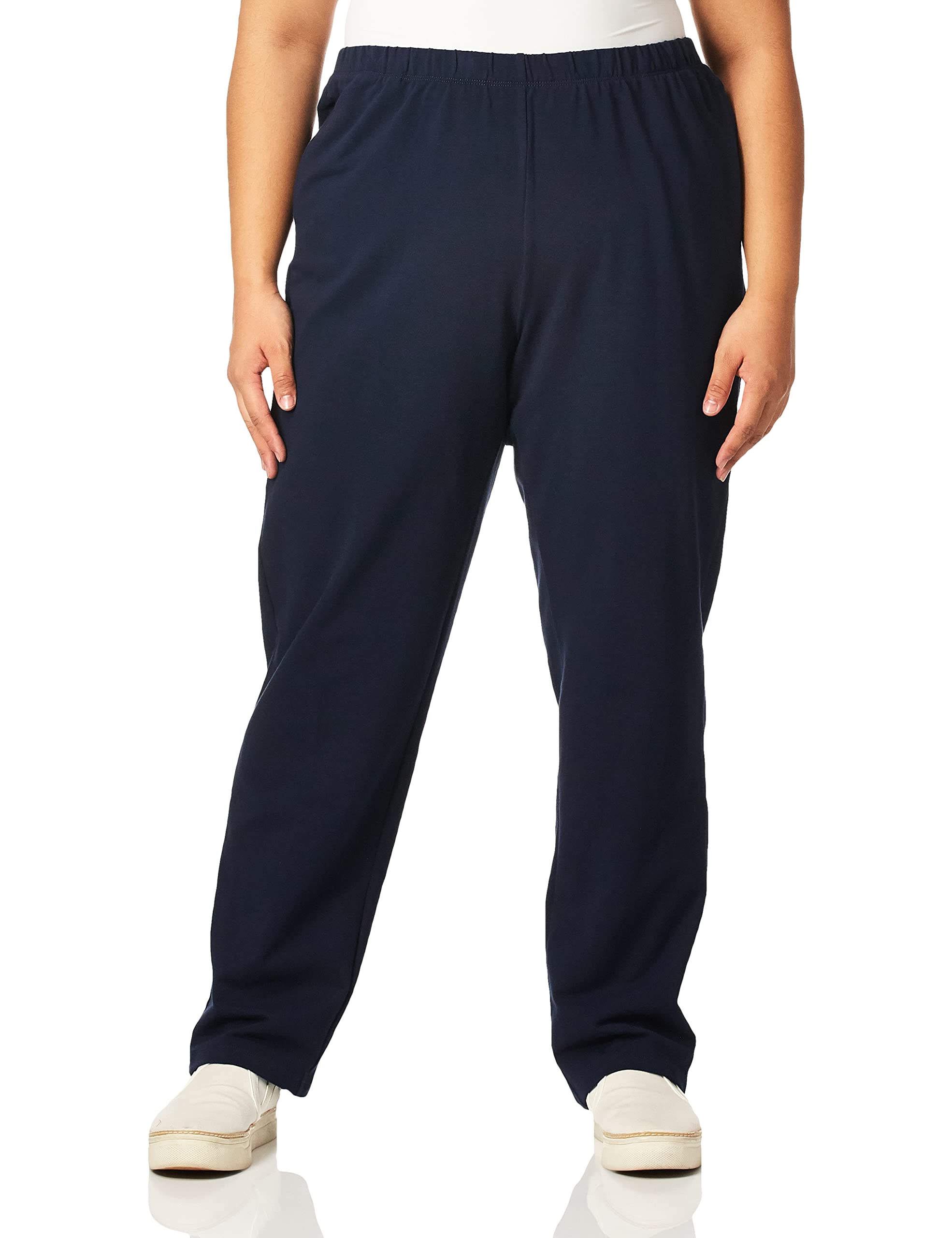 Ruby Rd. Women’s Petite Pull-on Stretch French Terry Pants, Navy, PM