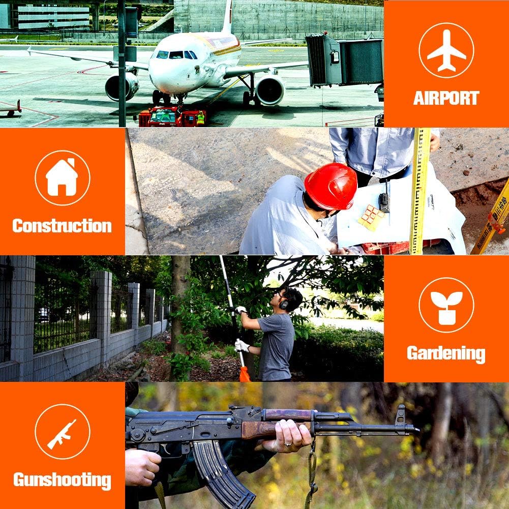 Safety Ear Muffs with Bluetooth Radio, Industry Hearing Protection Ear Muffs, Lawn Mowing Headphones, Wireless Noise Cancelling, NRR 29dB Earmuffs Ear Protector - - 