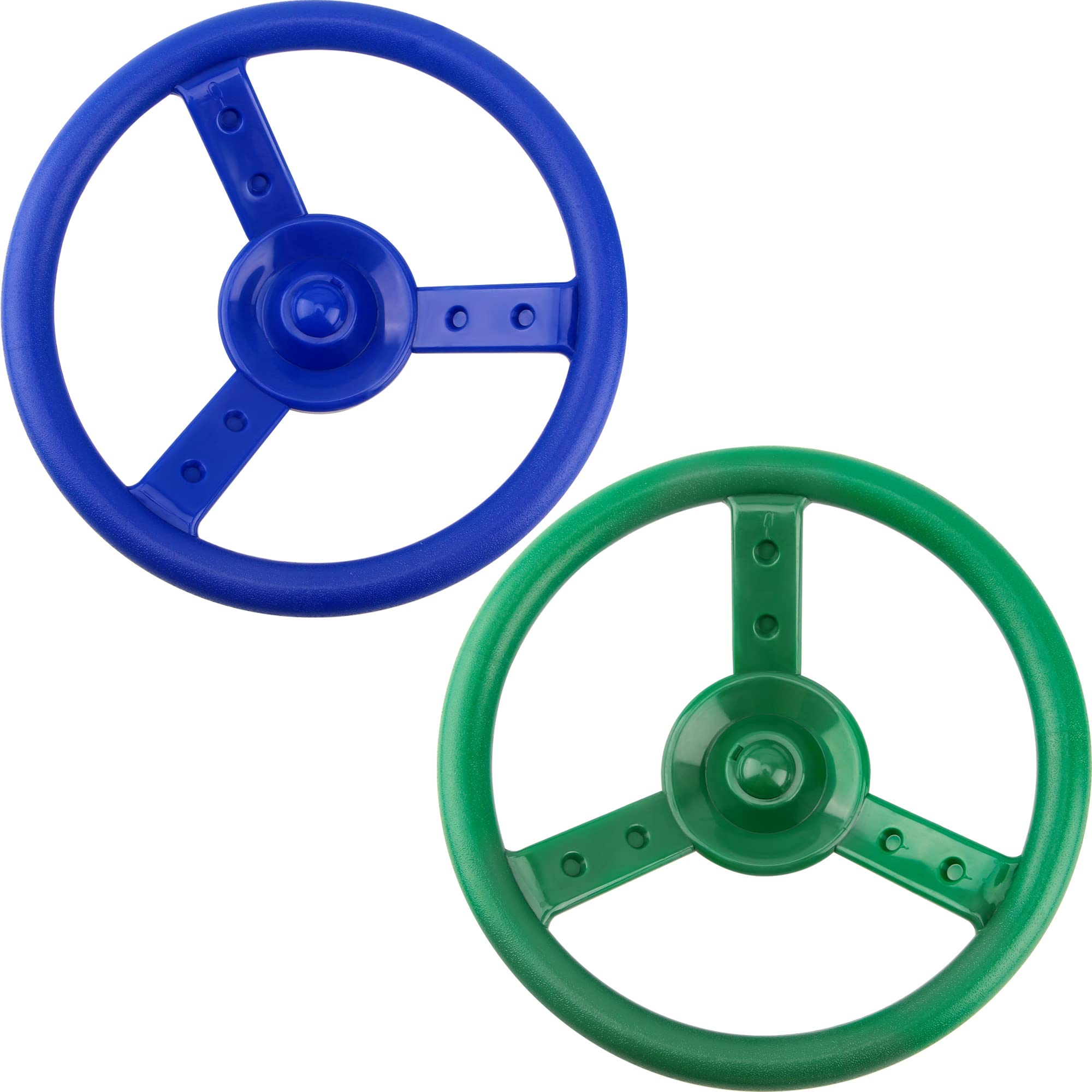 Haconba 2 Pack Steering Wheel Playset Plastic Pirate Ships Wheel with Mounting Tools for Kids Playground Outdoor Gym (Blue, Green)