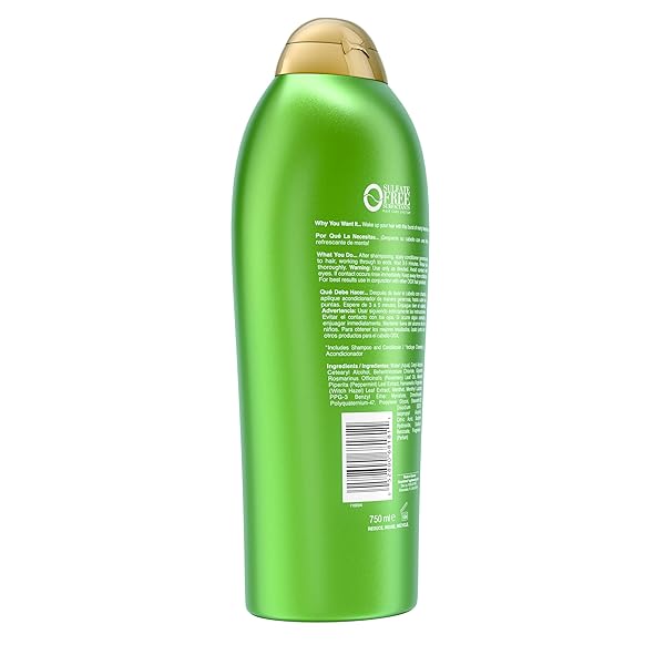OGX EXTRA STRENGTH REFRESHING SCALP + ROSEMARY MINT CONDITIONER, NOURISHING CONDITIONER INFUSED WITH ROSEMARY MINT FOR SHINY, HEALTHY-LOOKING HAIR, SULFATE-FREE SURFACTANTS, 25.4 FL. OZ
