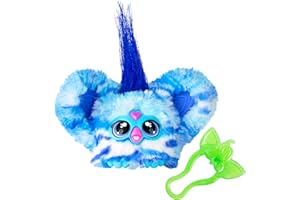 Furby Furblets Ooh-Koo Mini Friend, Rock Music, Speaks Only Furbish, Electronic Plush Toys for Girls & Boys, Interactive Pets, Blue & White, Back to School Gifts, Ages 6+