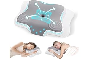 JINXIA Cervical Pillow Memory Foam Pillows for Neck Pain Relief,Ergonomic Orthopedic Neck Support Pillows for Side,Back&Stomach Sleepers&Relief Neck and Shoulder Pain