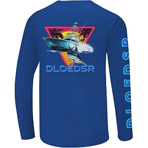 Dloedsr Men's Fishing Swim Shirt UPF 50+ Rash Guard Long Sleeve Quick Dry Lightweight Athletic Shirt for Beach Hiking