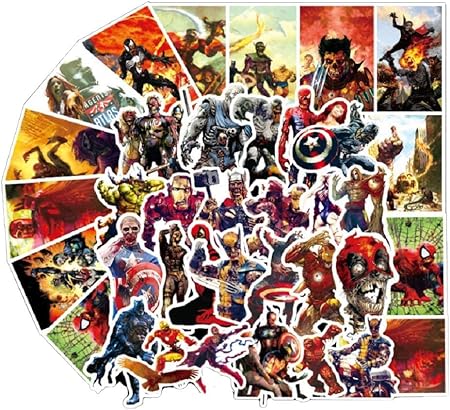 Amazon マーベル ゾンビ アベンジャーズ アメコミ アメリカ映画漫画アニメ スパイダーマン デッドプール キャプテンアメリカ バットマン 防水ステッカー40枚 ステッカー デカール 車 バイク