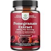 Pomegranate Extract Capsules 500mg - Pomegranate Supplement - 60 Count | Pomegranate extract powder capsules, 500mg per serving, to support heart health &amp; healthy circulation