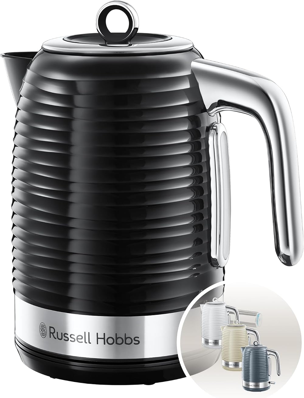 Russell Hobbs Inspire Electric Cordless Kettle 1.7L 3KW Black Textured