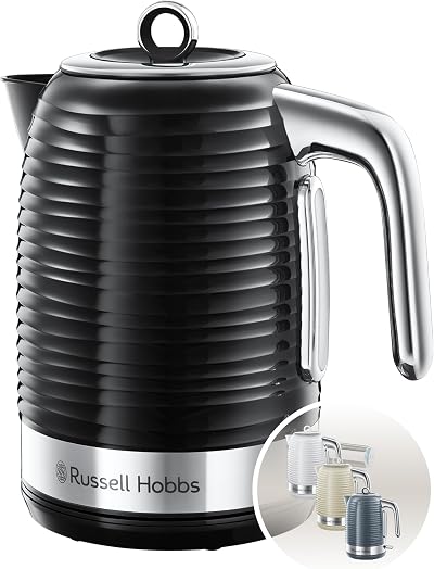 Russell Hobbs Inspire Electric Cordless Kettle 1.7L 3KW Black Textured