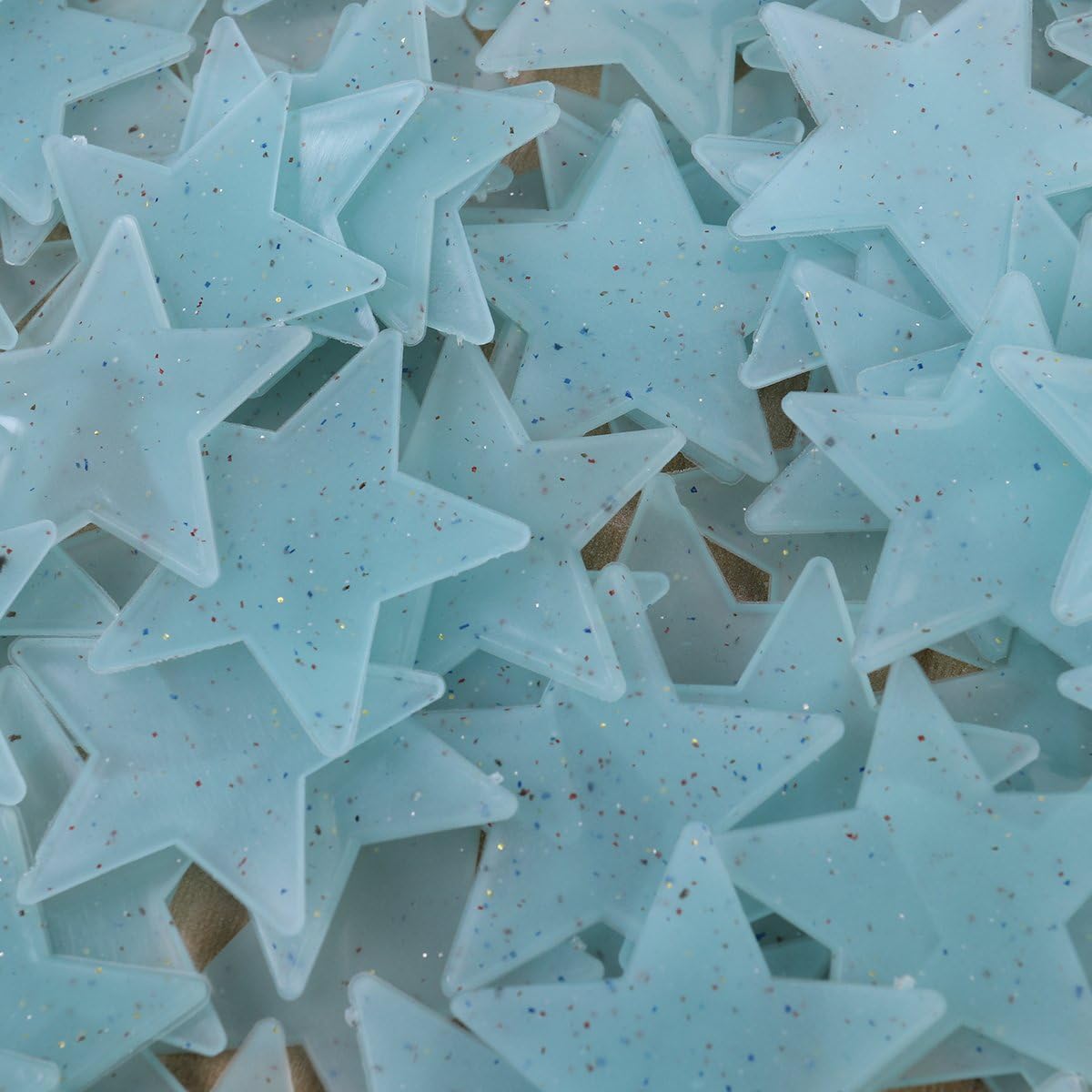 TOYMYTOY 101pcs Glow in the Dark Moon and Stars Wall Ceiling Stickers Decals Light Blue - Image 4