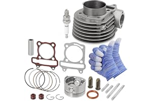 HANQIMOTO GY6 150cc 58.5mm Cylinder Kit with Piston Ring Gasket Spark Plug,Big Top End Rebuild Kit 4 Stroke 152QMI 157QMJ TAOTAO JONWAY ZNEN Roketa ATV Moped Go-Kart,High Performance Engine Kits