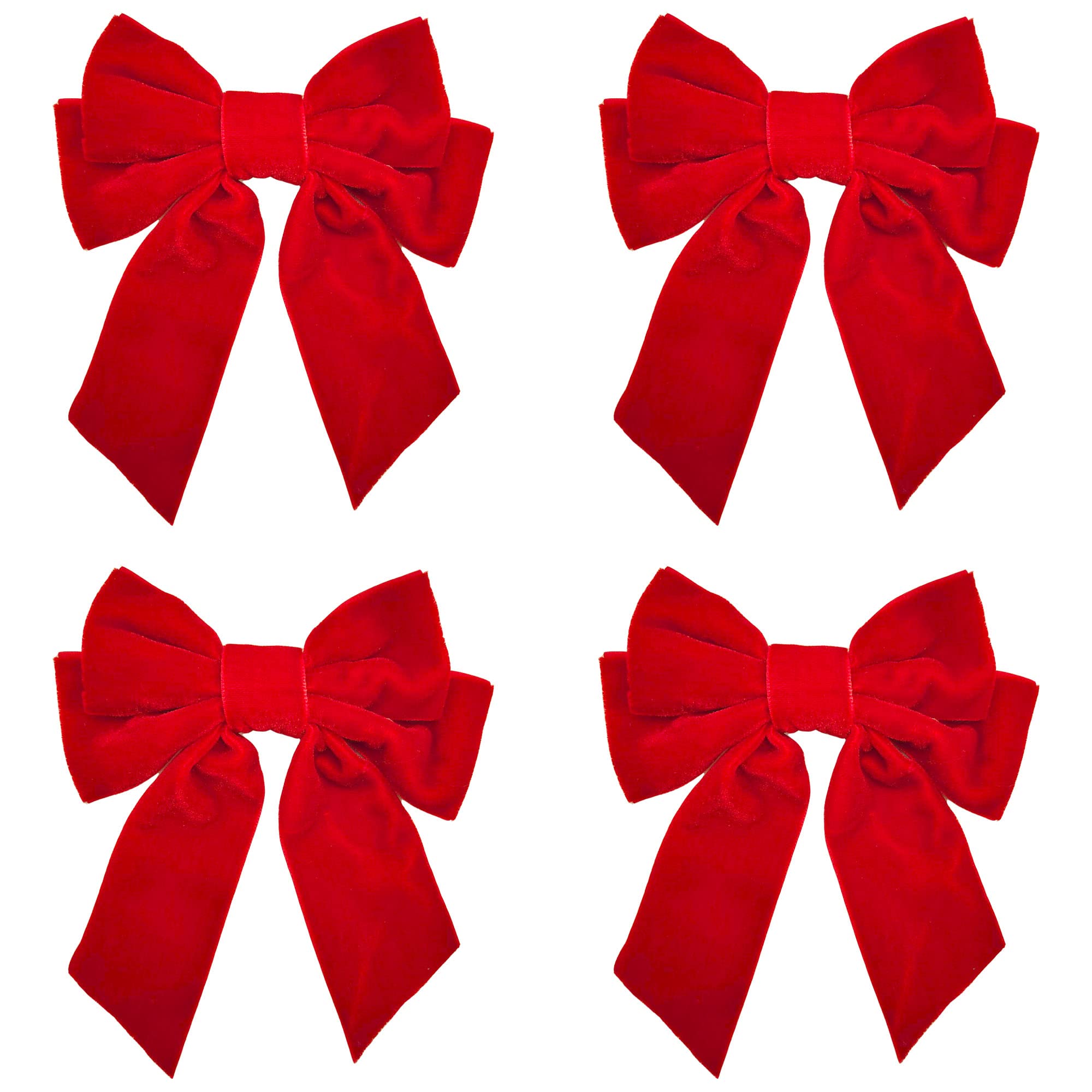 Niuhong 4 Pieces Large Bow Hair Clips Fabric Hair Bow Women Hair Clips Ponytail Holder Girls Bow Tie Hair Bows Clips Hair Bow Headband Velvet Bow Hair Clips Hair Band Red