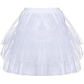 baotongle Girls 3 Layers Tulle Short Wedding Flower Girl Petticoat Crinoline Slips Underskirt