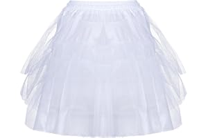 baotongle Girls 3 Layers Tulle Short Wedding Flower Girl Petticoat Crinoline Slips Underskirt