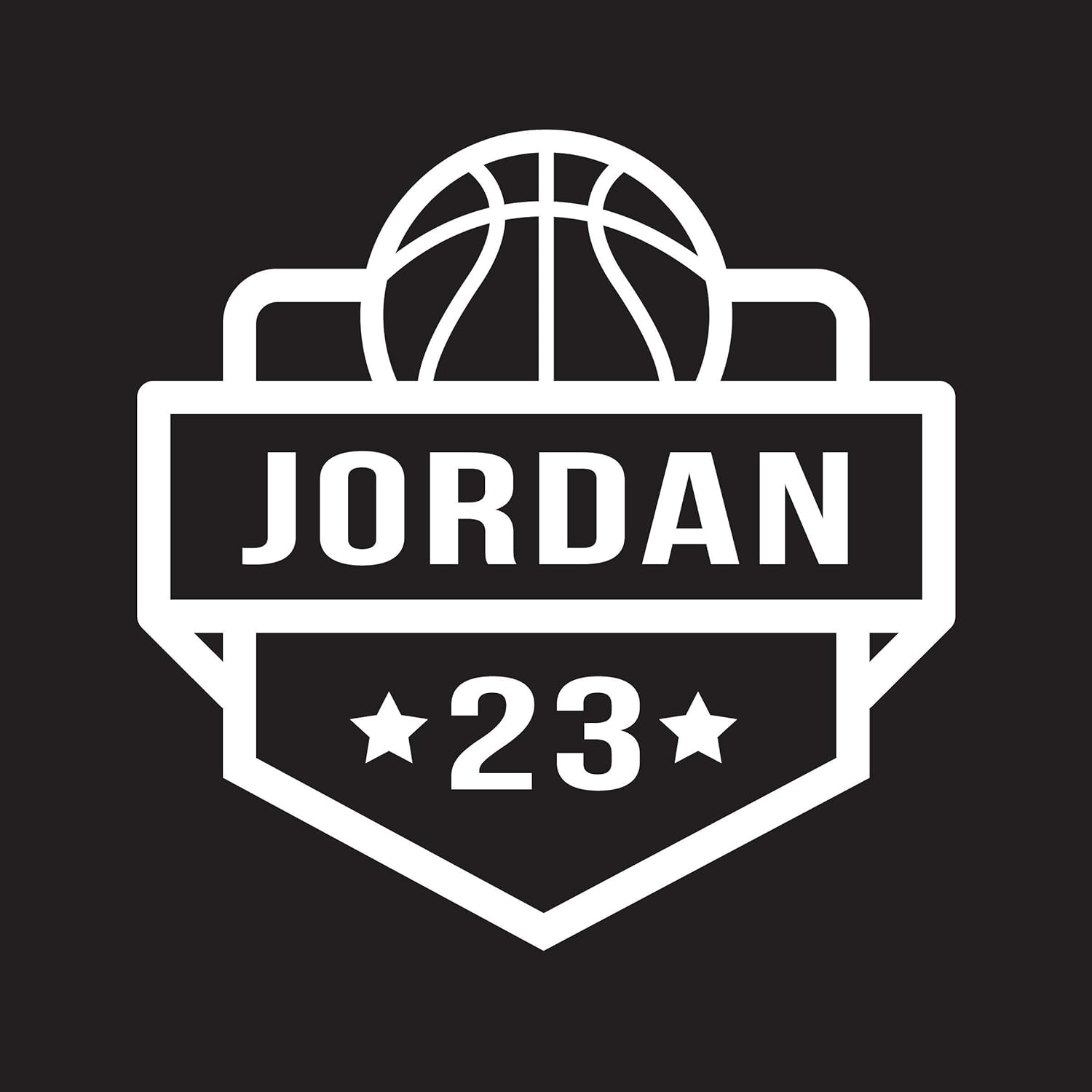 Personalized Basketball Car Decal, Custom Basketball Decal