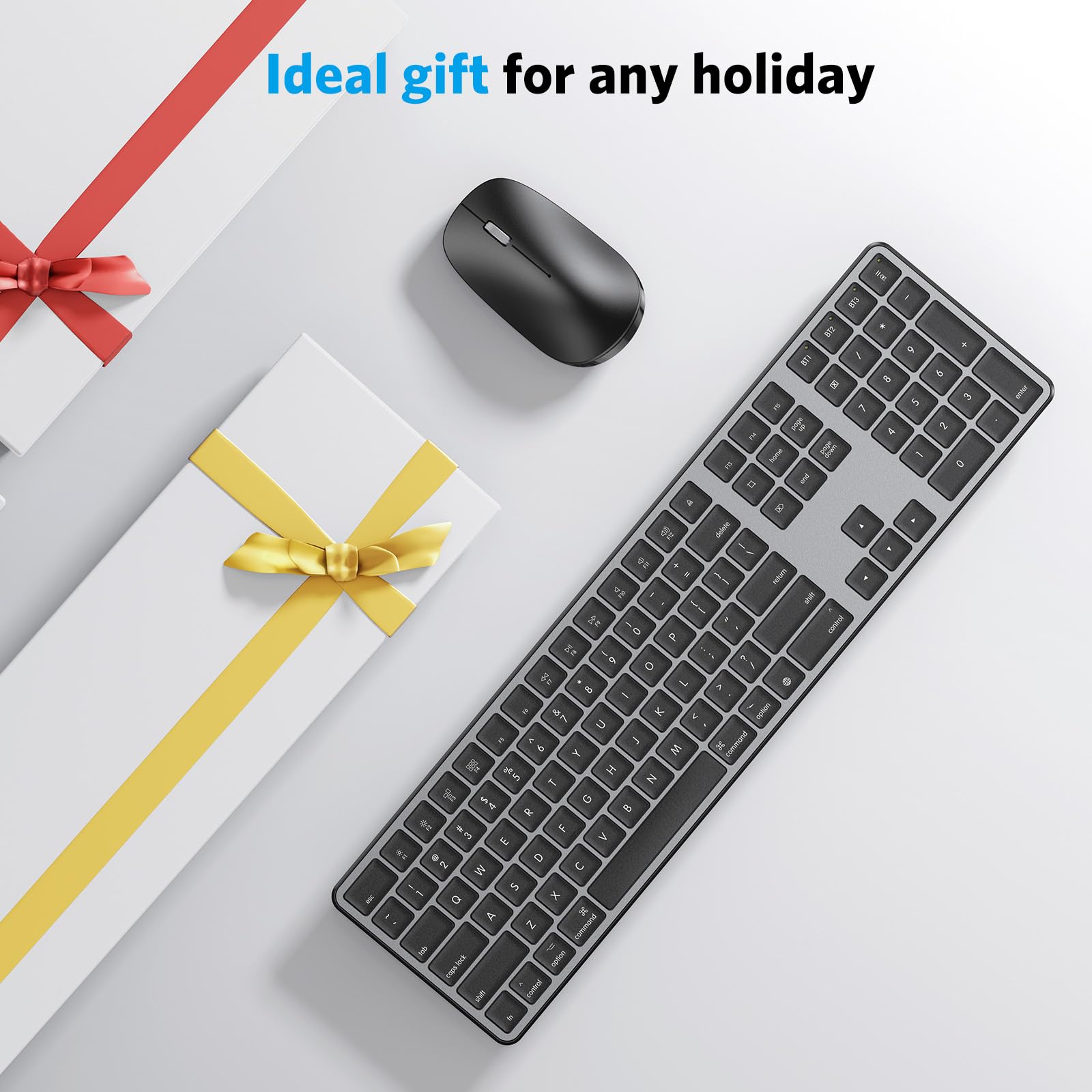 Bluetooth Keyboard and Mouse for Mac, OMOTON Wireless Multi-Device Keyboard with Numeric Keypad, Keyboard and Mouse Combo, for MacBook Pro/Air, iMac, iMac Pro, Mac Mini, Mac Pro