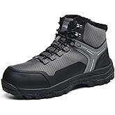 Stasslang Men's Waterproof Snow Boots Insulated Winter Boots with Non Slip Rubber Sole FurLined Warmth for Hiking Shoveling Work And Daily Commute
