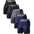 TELALEO 6 or 5 Pack Compression Shorts for Men Spandex Sport Shorts Athletic Workout Running Performance Baselayer Underwear