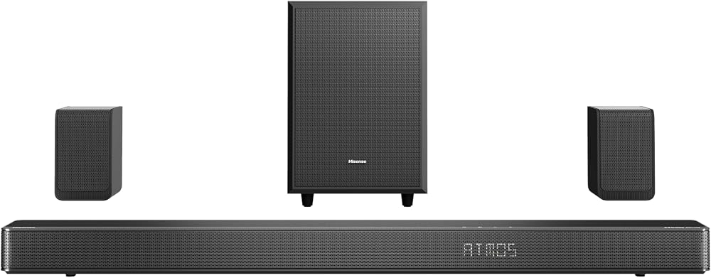 Hisense AX5125H 5.1.2 Channel Soundbar with Wireless Sub & True Wireless Rear