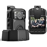 BOBLOV B4K5 256GB 4K Body Camera,3400mAh IP68 Waterproof GPS Police Body Cams for 11Hrs Video Record, Provide Charging Dock, Night Vision Video Camcorder for Personal, Guard Civilians(256GB)