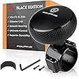 FOURING BL Steering Wheel Knob Spinner - Universal Non-Slip Fit, ABS & Premium Silicone Finish Suicide Knob with Metal Ball Bearing - Ideal for Cars, Trucks, Boats (Large- Black)