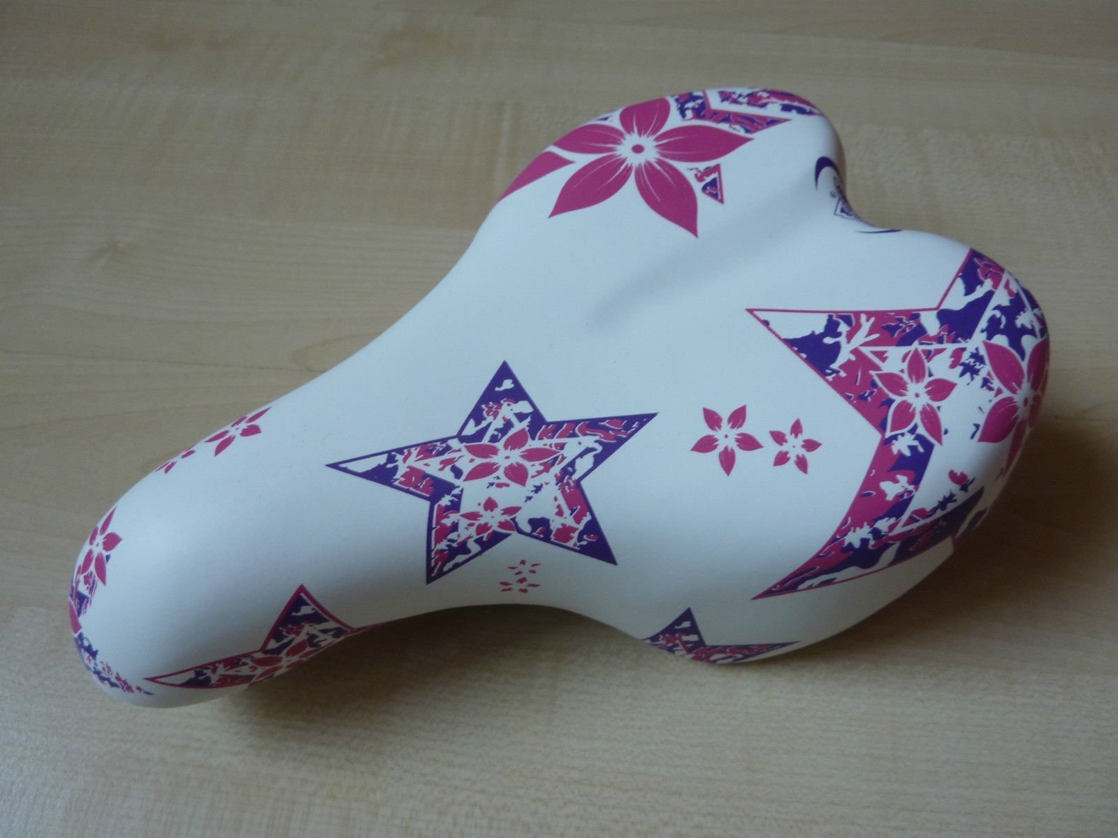 Selle Montegrappa BICYCLE_SEAT for children, 16-20 inch, Faux Leather cover, Waterproof Pad, weiß - rosa, 220 x 140 mm, Unisex