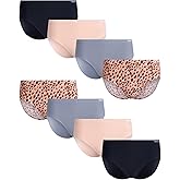 Reebok Women's Hipster Briefs - 8 Pack Stretch Performance Breathable Hipster Panties - Seamless Underwear for Women (S-XL)