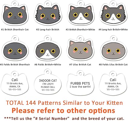 Pet Supplies Furbb Cat Id Tags Personalized Cat Tags Pet Id