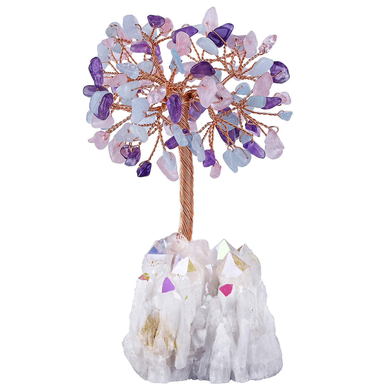 KYEYGWO Crystal Money Tree Feng Shui Tree Decorations for Home Tumbled Stones Tree of Life Ornament Healing Wealth Good Luck Tree
