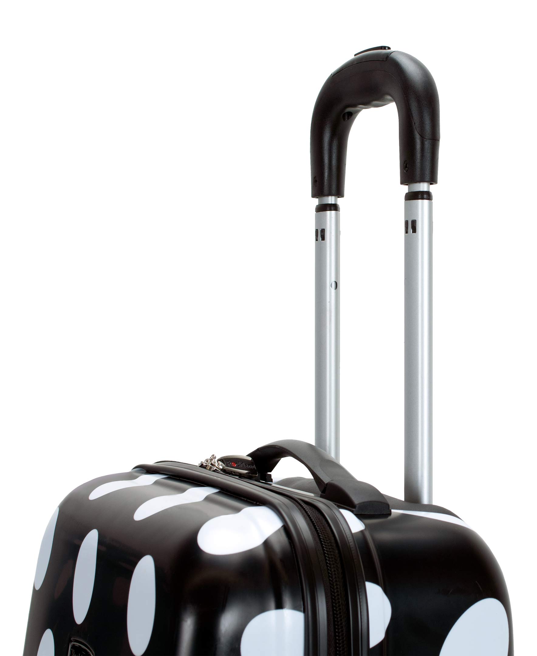 Rockland Laguna Beach Hardside Spinner Wheel Luggage, Black Dot, 3-Piece Set (22/24/28)