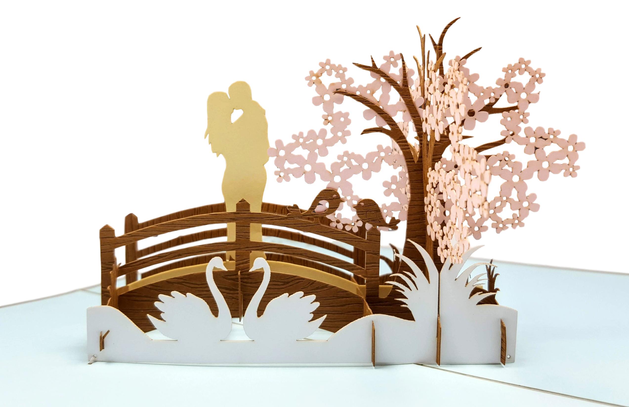 iGifts And Cards Happy 25th Anniversary 3D Pop Up Greeting Card -Soulmates, Celebration, Marriage, Being Together, Celebrate a Milestone, Silver Anniversary, Love Bridge, Congratulations, Romantic — image 1