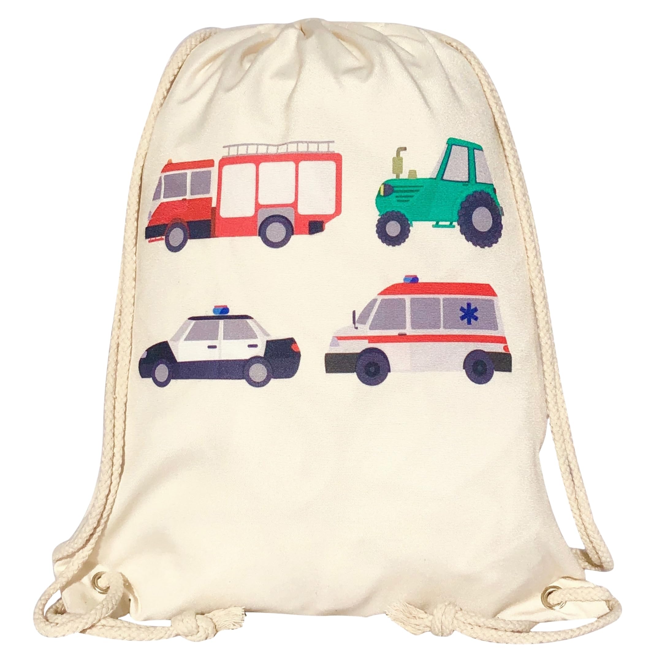 HECKBO kids cars car gym drawstring bag - 40x32cm - 12.6" x 15.8" - Lightweight string bag - kindergarten daycare crèche school football - children kids girl boy backpack, sports bag, fabric bag