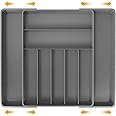 Simple Houseware Expandable Kitchen Drawer Flatware Organizer, Gray