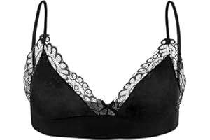 ABAFIP Men's Sissy Lingerie Lace Underwear Floral Bra Bowknot Strappy Bra Top Crossdressing Nightwear