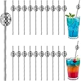 Guduling 60 Pcs Disco Ball Straws, Fever Retro Disco Straws, Silver Paper Straws for Crafts, 70s Party Decorations Baby Shower Birthday Supplies 7.68 X 1.30 In