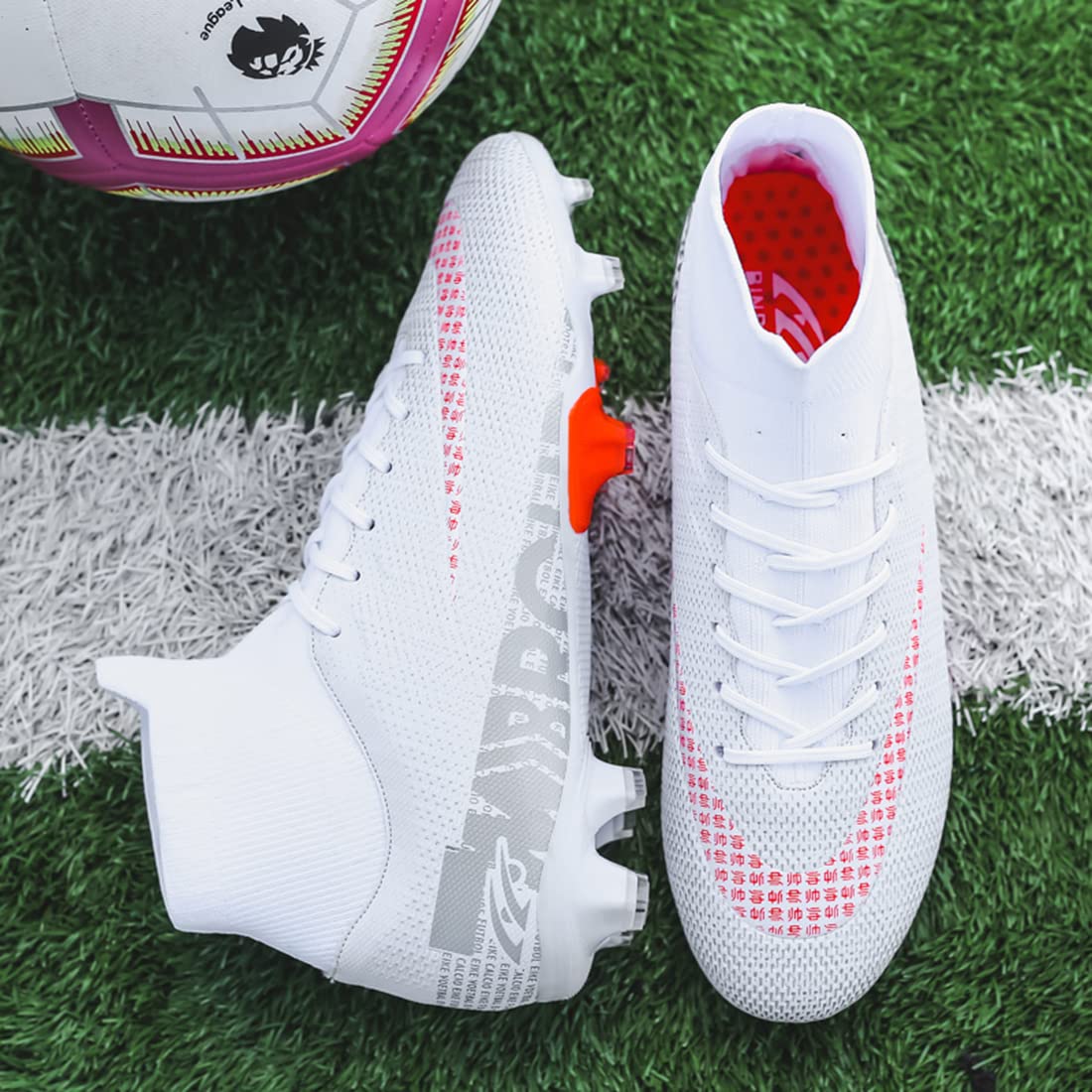 FGCVX Men's Soccer Cleats Athletic Soccer Boots Sneaker Turf Football Shoes Firm Ground