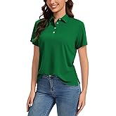 Women's Polo Shirts UPF 50+ Casual Work Quick Dry 4 Buttons Short Sleeve Collared Golf Shirt XS-4XL