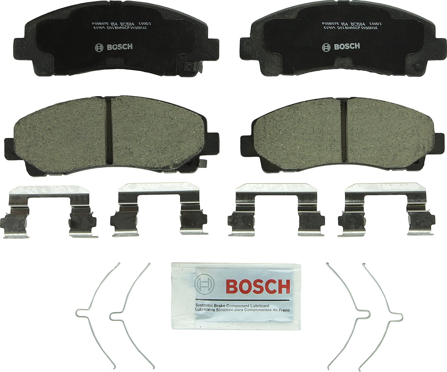 BOSCH BC1584 QuietCast Premium Juego de pastillas de freno de disco de cerámica - Compatible con Acura TLX seleccionados; Honda Ridgeline; FRENTE