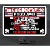 OwnTheAvenue Attention Snowflake Sticker Decal Political Trump for Window Car Truck Bumper 5"