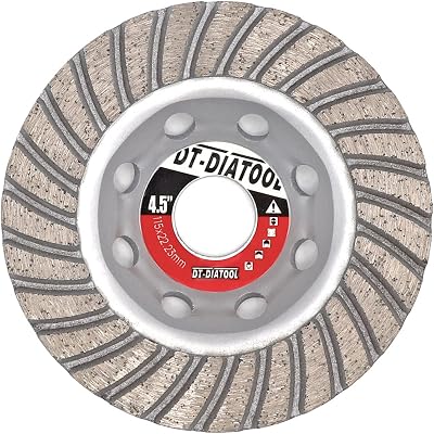 DT-DIATOOL 115mm Diamond Grinding Wheel for Concrete Masonry Stone Turbo