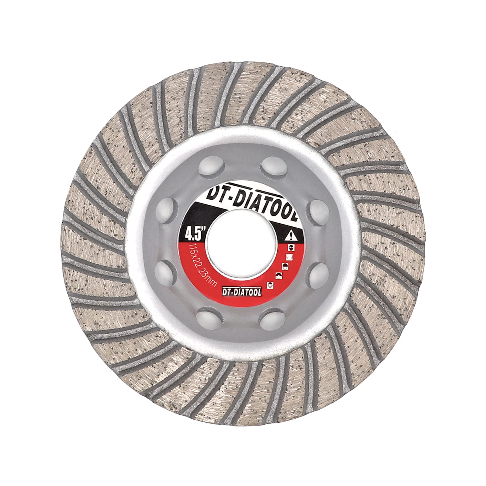 DT-DIATOOL Diamond Grinding Wheel 115mm for Concrete Masonry Hard Stone Premium Sintered Diamond Turbo Segmented Turbo Row Cup Wheel