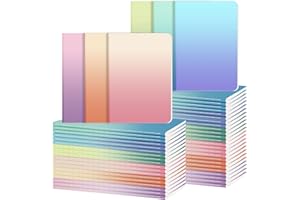 Ddaowanx Kraft Notebooks, Journals in Bulk, Lined Paper, 72 Pages, 36 Sheets, 80GSM, 8.3x5.5 Inch, A5 Size, Travel Writing Notebook for Office School Supplies (Lined-48pack, Gradient)