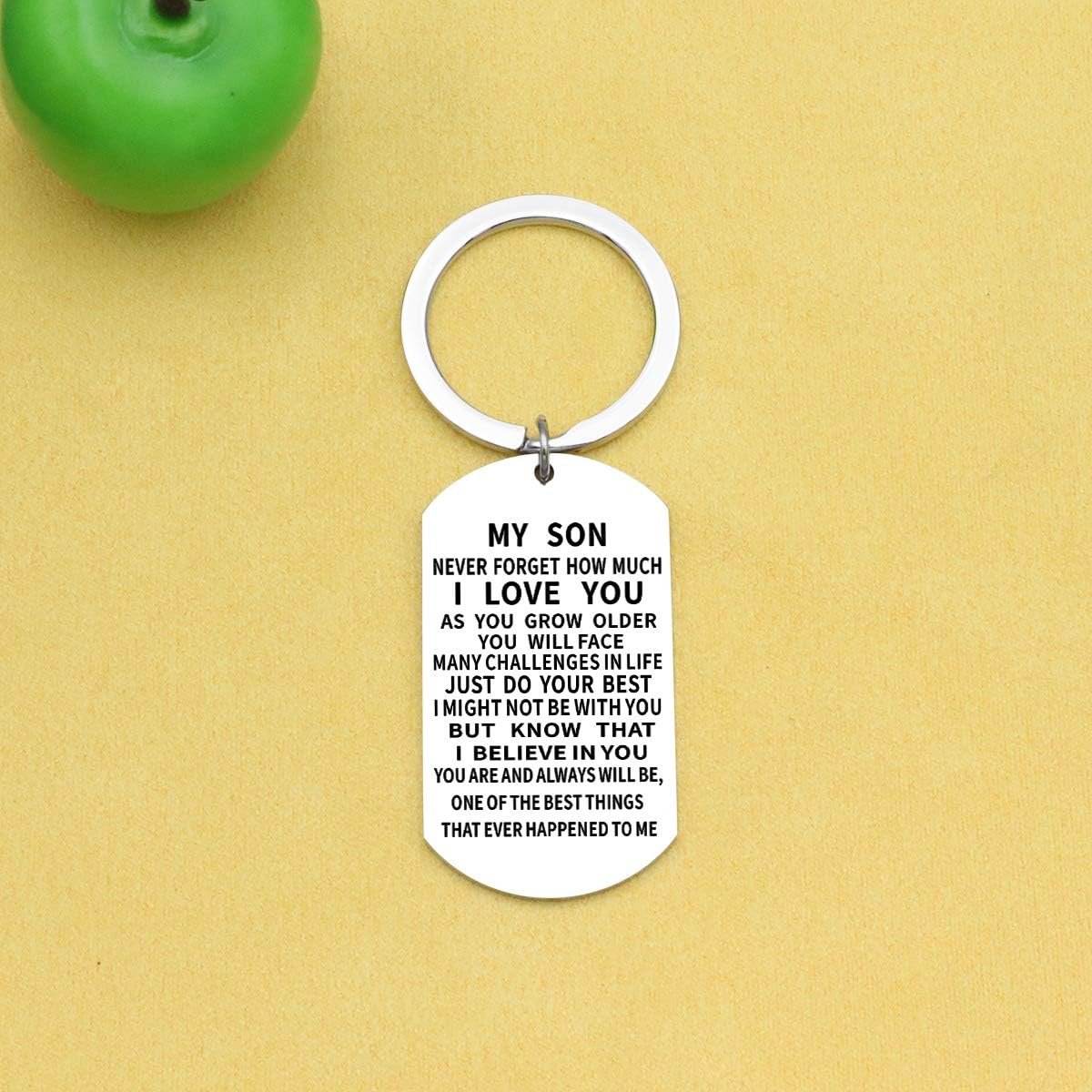 JMIMO Son Gifts Son Keyring from Mum Dad Inspirational Gifts for Son Birthday Christmas Gifts, Silver - Image 3